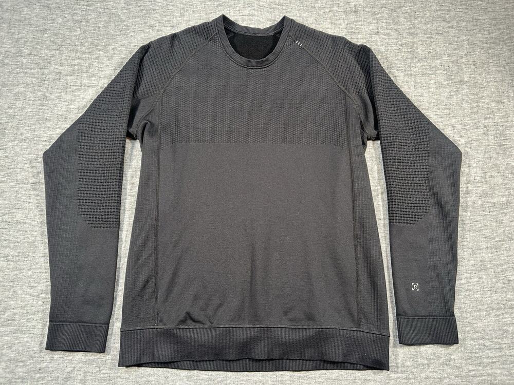 Lululemon Engineered Warmth Crew Mens Large Black Classic Fit Long Sleeve